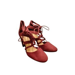 Christian Siriano High‎ Heels Burgundy 8 Lace Up Formal Corpcore Businesswear